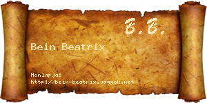 Bein Beatrix névjegykártya
